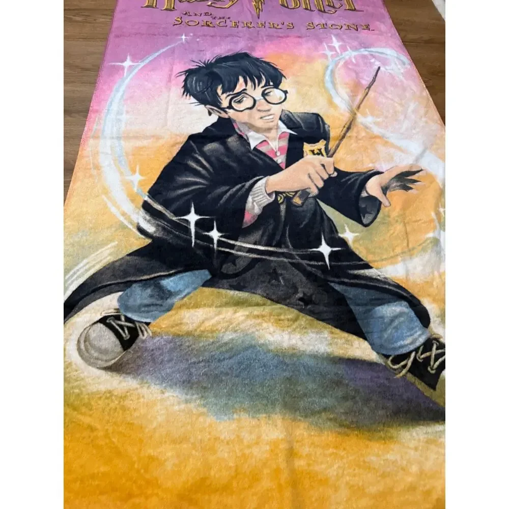 Vintage 2001 Harry Potter Sorcerer's Stone Beach Towel NOS Tags Style 4111
